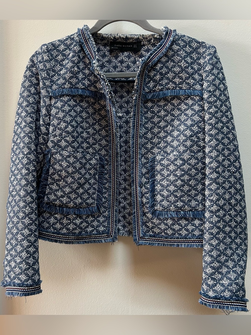Zara Tweed jacket with fringe
